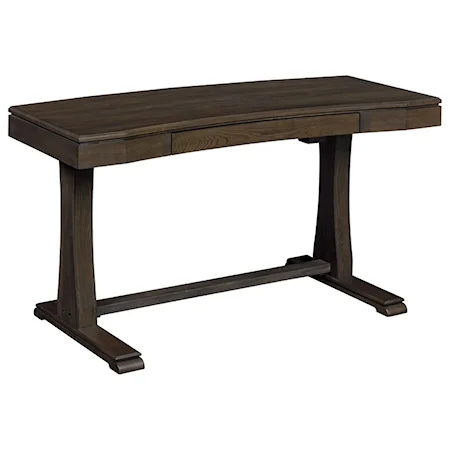 Transitional Wood Adjustable Height Desk with USB Charging Ports